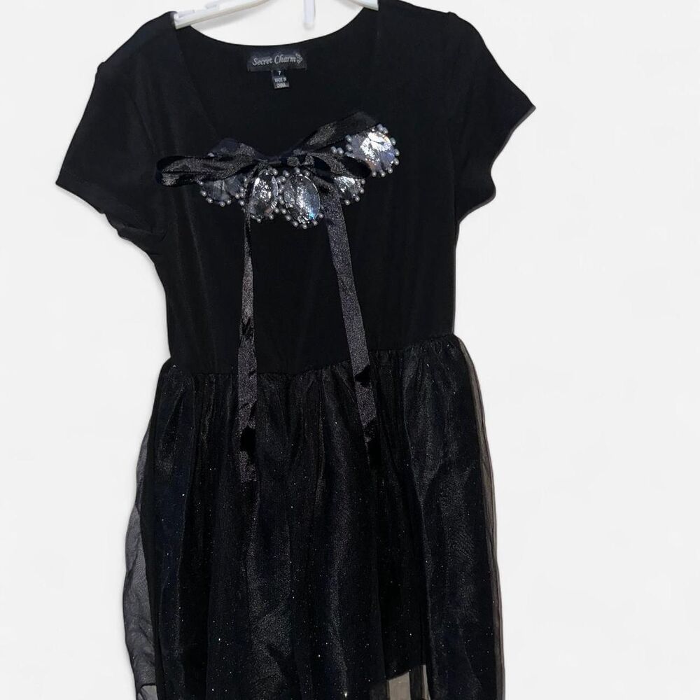 Girls Black Dress w/Jewels, by Secret Charm